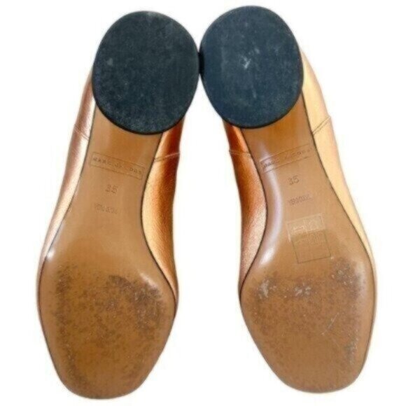 Marc Jacobs Rocket Chelsea Rose Gold Round Block Heel Ankle Booties Size 5 - Picture 9 of 11